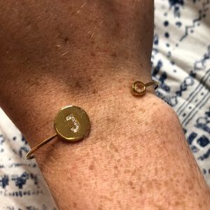 J initial cuff bracelet